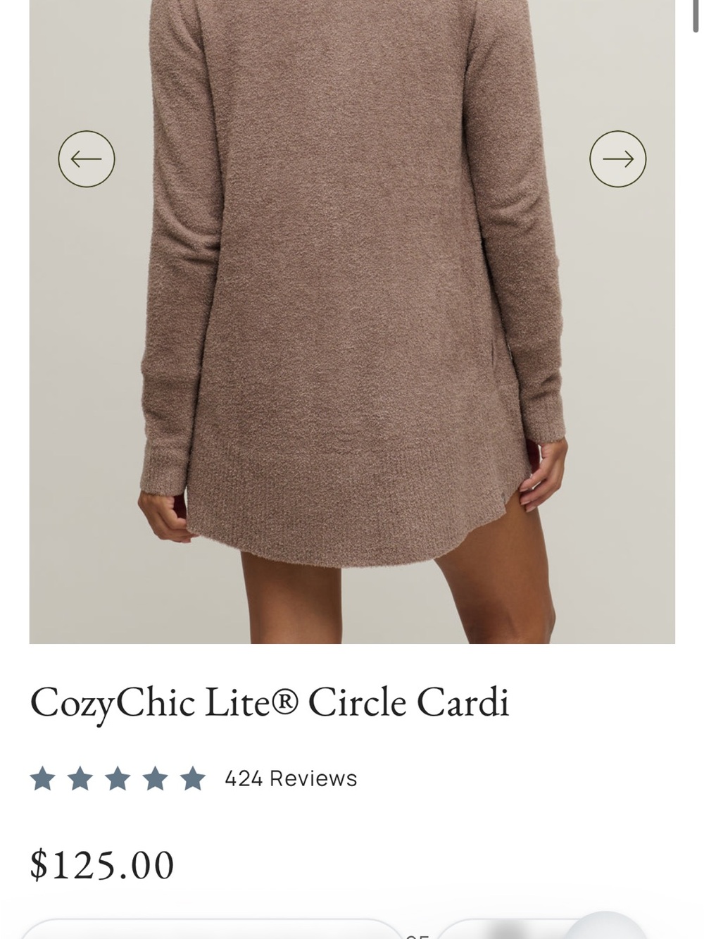 Barefoot Dreams CozyChic Lite Circle Cardi Draped Open-Front Cardigan Sweater - Picture 3 of 7